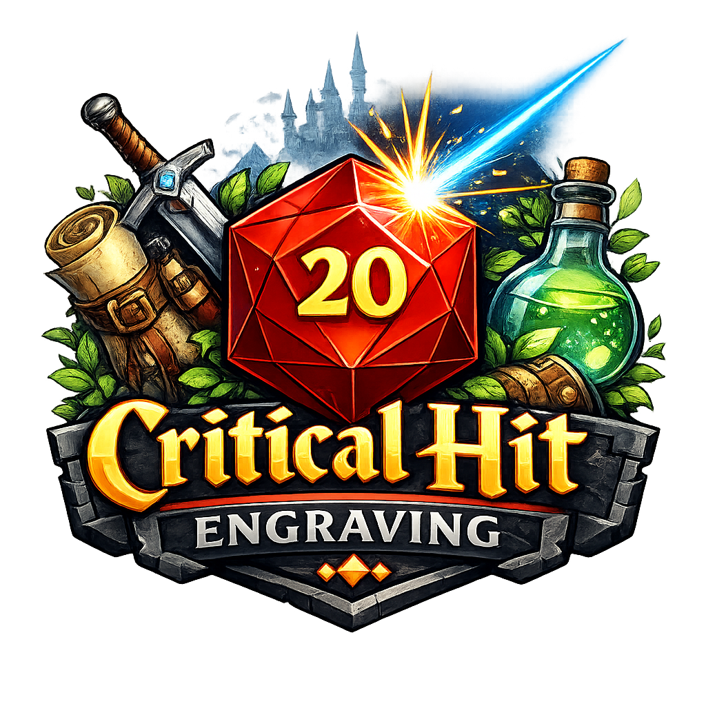 Critical Hit Engraving - Roll a Nat20 on Geeky Gifts